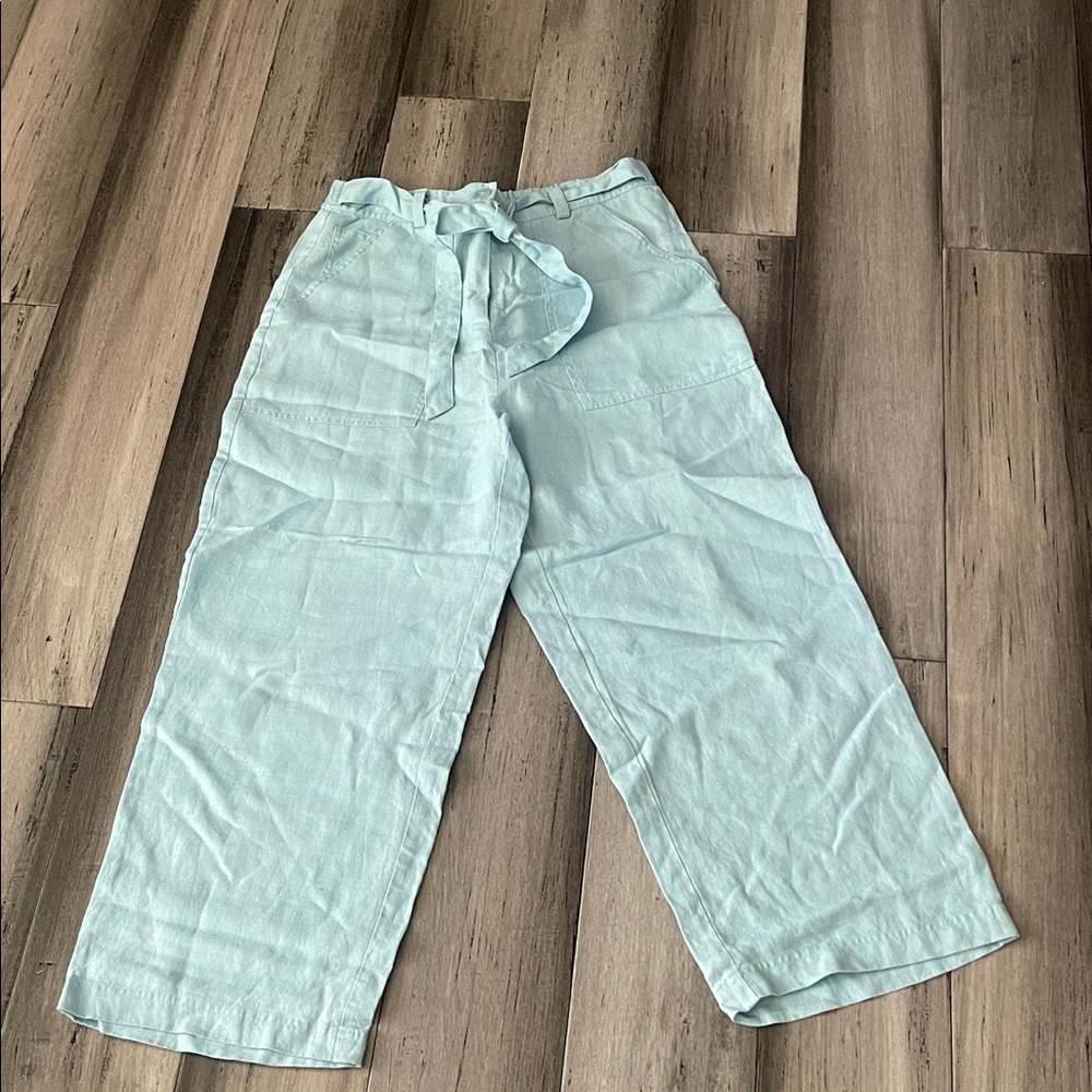 Chadwick's Real Comfort 100% Linen straight High Waist Pant Size 8